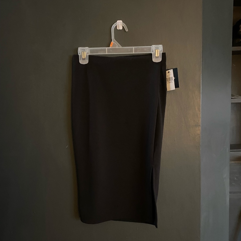 Formal Black Pencil Skirt with Slit